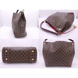 Louis Vuitton Hobo Damier Kaisa Ebene Shoulder Bag Canvas Brown Brown